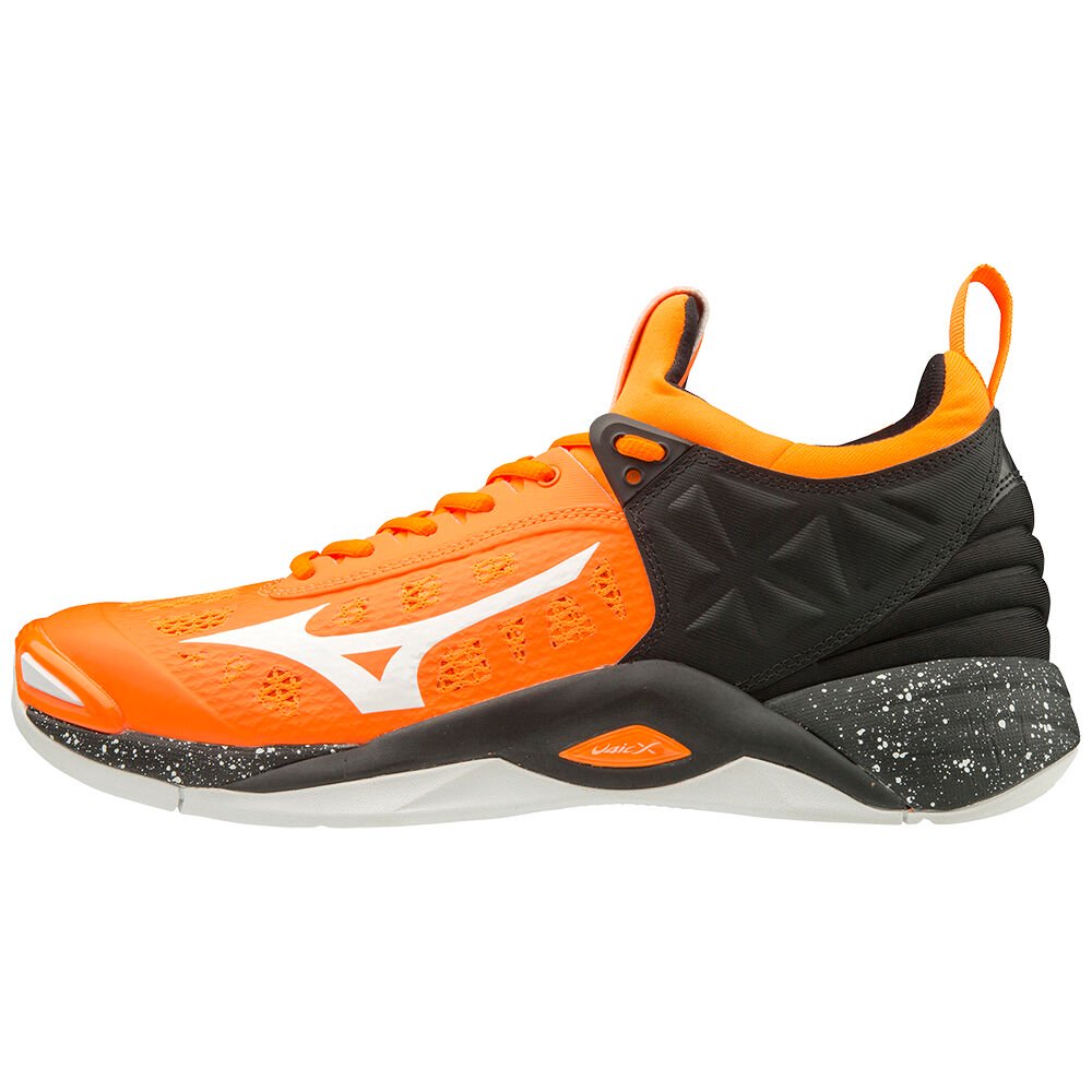 Mizuno Women's Volleyball Shoes WAVE MOMENTUM Orange/White/Black - MKZJCHL-89